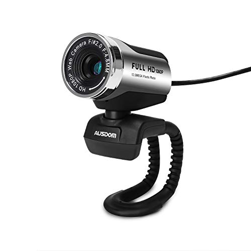 AUSDOM Webcam FHD 1080P, AW615 Multicolore Moderna Camera con Microfono Integrato Definizione Alta USB 2.0 Compatibile con Skype MSN Facebook Youtube