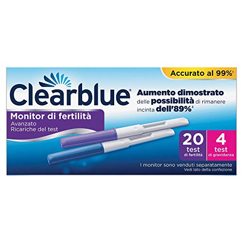 Clearblue Ricariche per Monitor di Fertilità Avanzato, Confezione con 20 Test di Fertilità e 4 Test di Gravidanza