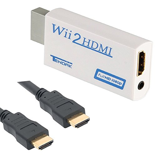 Thlevel Convertitore da Wii a HDMI Adattatore Wii a HDMI 1080P / 720P con Jack da 3,5 mm Audio e Cavo HDMI da 1,5 m e Porta HDMI- Supporta Tutte le Modalità di Visualizzazione Wii (Bianco)
