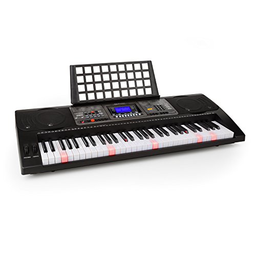 Schubert Etude 450 USB - Keyboard, Lern-Keyboard, 61 tasti, tasti luminosi, touch, registrazione, playback, 3 modalità apprendimento, 65 canzoni demo, 460 voci, casse stereo, nero