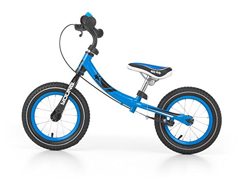 Milly Mally - Bicicletta per bambini con ruote da 12 pollici e telaio rotante, Balance Bike Young, 22060, Blu