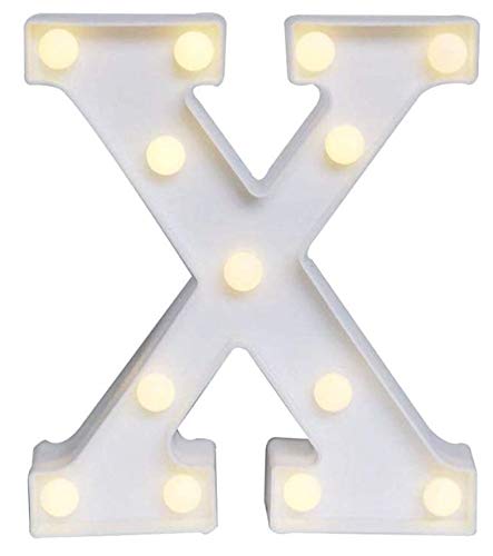 Yuna Lettere Luminose LED Lettere Decorative a LED Lettere dell'alfabeto Bianco (X)