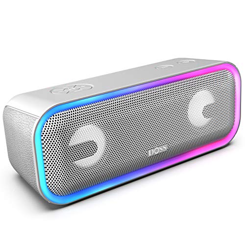 DOSS SoundBox Pro+ Portatile Cassa Altoparlante Bluetooth, Waterproof IPX5 con Potenza di 24W, Bassi, TWS Stereo, Luci a Più Colori，Riproduzione di 15 ore