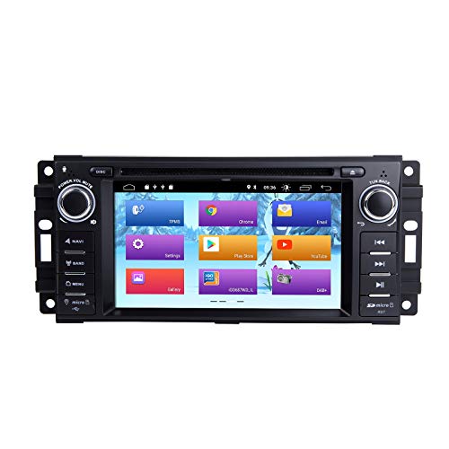 ZLTOOPAI Lettore multimediale per auto per Dodge Ram Challenger Jeep Wrangler Chrysler Android 10 Octa Core 4G RAM 64G ROM Singolo autoradio Autoradio Audio Stereo Navigazione GPS