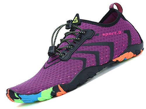 katliu Uomo Donna Scarpe da Scoglio Scarpette da Mare Bagno Spiaggia Surf Yoga Water Shoes,Viola 37