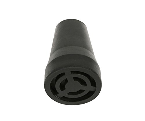Sysfix Punta in gomma nera per stampelle e bastoni, 18 mm di diametro con clip in metallo, 4 pezzi