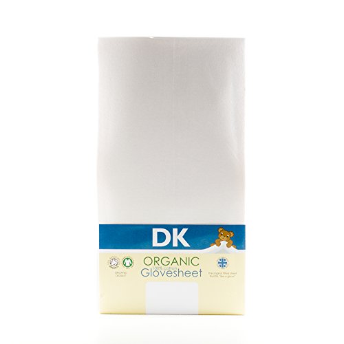 DK Glovesheets - Lenzuolo con angoli 100% cotone organico, 122 x 69 cm, per materassi Stokke Sleepi, Bianco