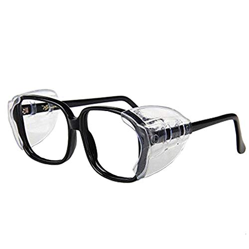 Protezioni laterali Auony occhiale ,2 paia slip on Clear Side Shields per sicurezza glasses-fits montature piccole e medie