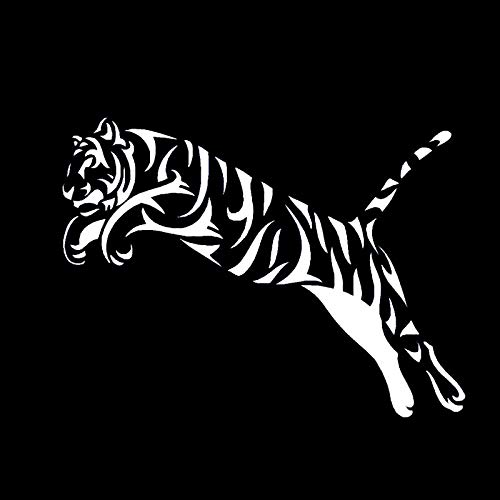 25.4 * 18.6CM Mighty Jumping Tiger Vinyl Creative Car Styling Truck And Car Stickers Decal Black/Silver-Silver
