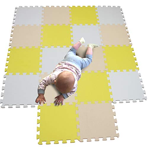 MQIAOHAM baby bambini bambino foam giochi gioco incastro mat per pezzi play puzzle schiuma tappetino tappeto Bianco Yellow Beige 101105110