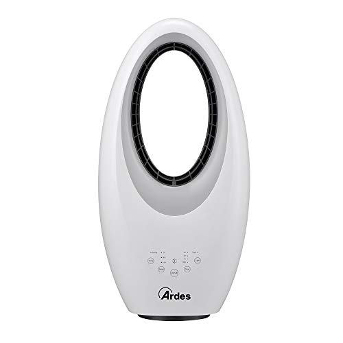 Ardes AR5BL1 Muna Bladeless Ventilatore Senza Pale con Telecomando, Luce Notturna LED, Timer, Touch, Bianco