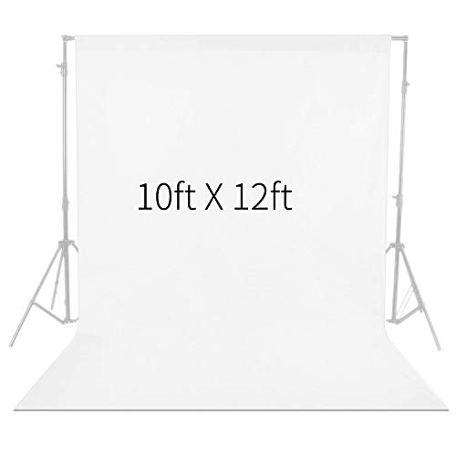 Neewer 10x12piedi/3x3.6m Studio Fotografico Professionale 100% Tessuto Puro Fondale Sfondo Pieghevole per Fotografia, Video e Televisione (SOLO sfondo) - Bianco