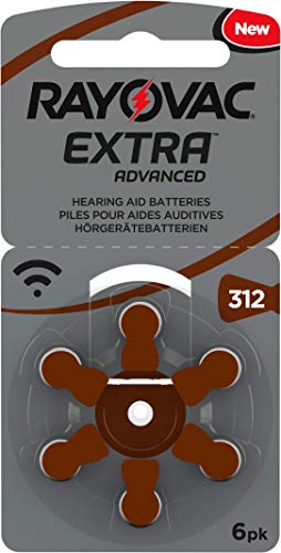 120 pile batterie per apparecchi acustici RAYOVAC EXTRA 312 (marroni) PR41 1.45V SPEDIZIONE CORRIERE