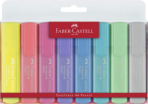 Faber-Castell - 154681, Evidenziatori Textliner colori pastello (confezione da 8)