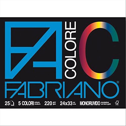 Fabriano 65251524 Colore, 24X33 cm, 220 G/Mq, 25 Fogli, Multicolore