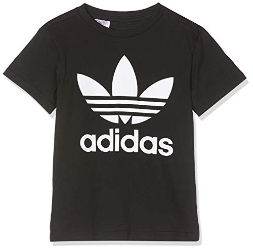Adidas Trefoil Tee, T-Shirts Unisex Bambini, Black/White, 13-14A
