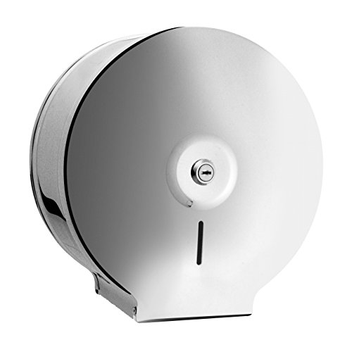 Bisk Jumbo Toilet Roll Dispenser, Silver, 19/23 cm