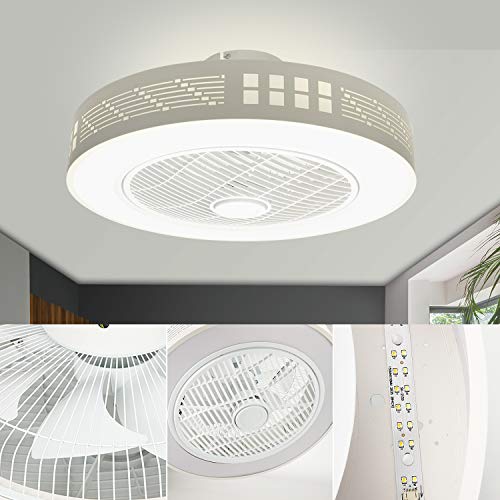 LEDMO Ventilatore a Soffitto con Lampada, Ventilatore da soffitto Moderno creatività con Telecomando Ventilatore a Soffitto a LED Ultra-Silenzioso Infinito dimmerabile