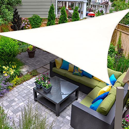 AXT SHADE Tenda a Vela Ombreggiante Impermeabile Triangolo Rettangolo 3x3x4,25m Tenda da Sole Parasole e Protezione Raggi UV per Esterno Terrazza Giardino-Crema