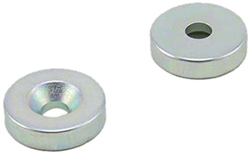 20 mm Dia X 5 mm di spessore X 5,2 mm C/S zinco placcato argento N42 al neodimio-Magnet - 8,3 kg traggano (Sud) (confezione da 2)