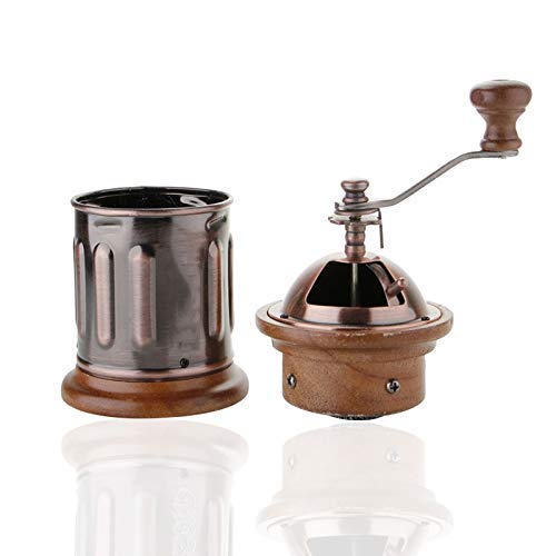 ZMHVOL Manuale HandW02Cranked Grinder Domestica Metallo Copper Pot Coffee Bean Grinder Retro Piccolo Grinder Grinder Manual Coffee Grinder ZDWN (Color : W02, Size : W02)