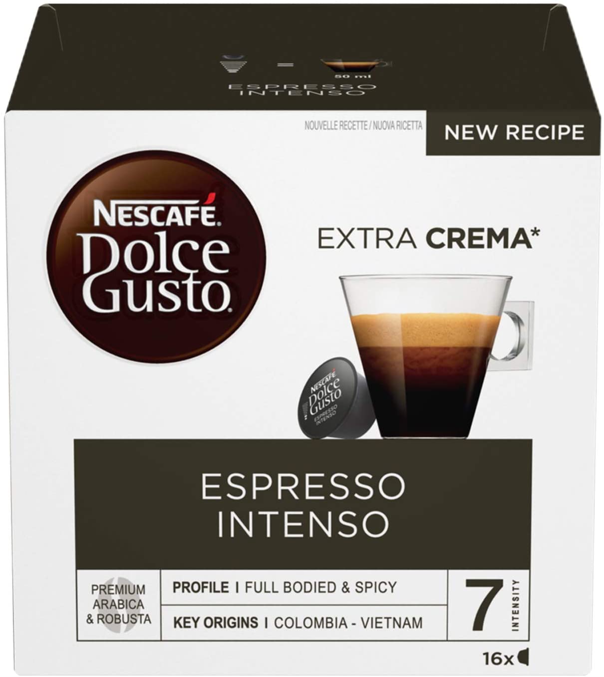 Nescafé Dolce Gusto Espresso Intenso Caffè, 6 Confezioni da 16 Capsule (96 Capsule)