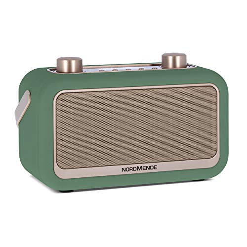 Nordmende Transita 30 – Radio digitale portatile (DAB+, UKW, streaming audio Bluetooth, sveglia, ora, memoria preferita, display LCD, jack per cuffie, 2 altoparlanti stereo da 3 Watt, colore: verde