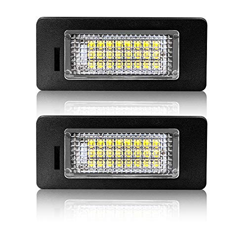 Safego Luci Targa a LED per Auto Lampada Targa 2835 SMD 6000K Xeno Bianco per A-u-d-i Q5/A1/A4(B8)/A5/S5/A6/S6/A7/TT/RS5 ecc, 2 Pezzi, 1 anno di Garanzia