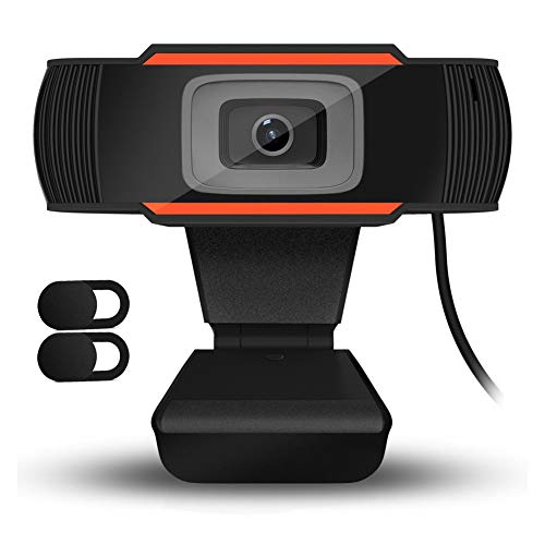 Webcam con Microfono 720P HD Network Camera con 2 Pezzi Copertura Privacy Slide Blocker USB Plug and Play per PC Laptop Desktop Videochiamate, Conferenze