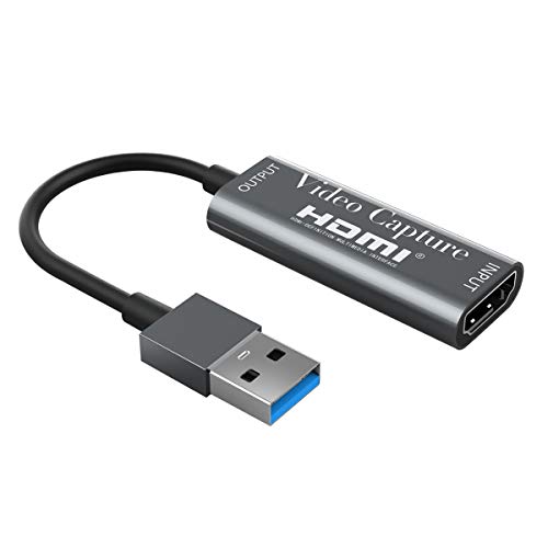 Schede di acquisizione video 4 K, HDMI scheda di acquisizione video USB 3.0 HD 1080p, per giochi, streaming, insegnamento, videoconferenza, trasmissione in diretta (argento)