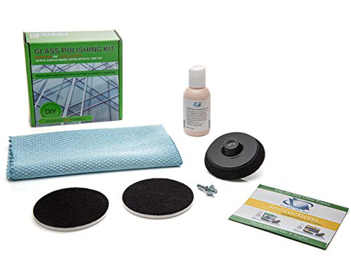 Vetro lucidatura superficie – Kit di riparazione fai da te, rimuove graffi, segni, depositi di calcare e minerali (3, 75 mm, componenti)