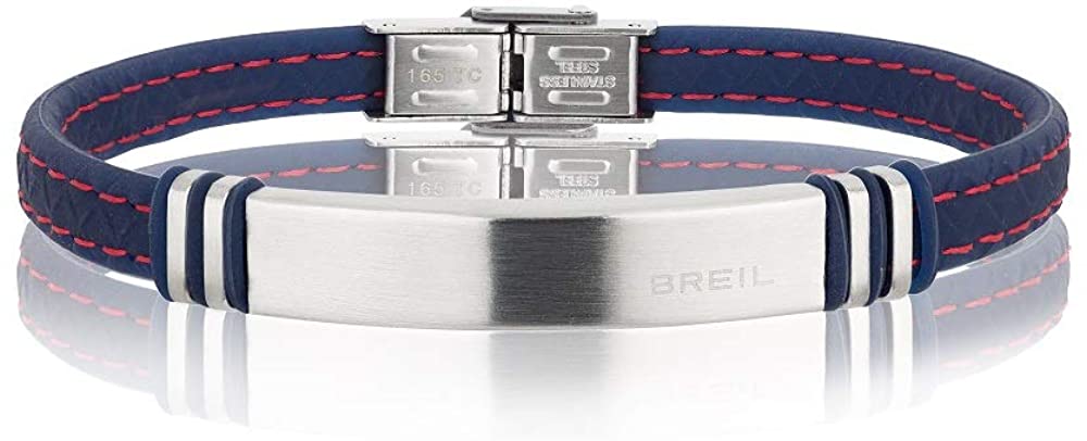 BREIL - Bracciale Uomo Savage - Cinturino in Acciaio e Silicone - Lunghezza 22 cm