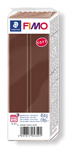 Staedtler FIMO Soft - Pasta modellante per forno, blocco grande 454 g, colore: Cioccolato