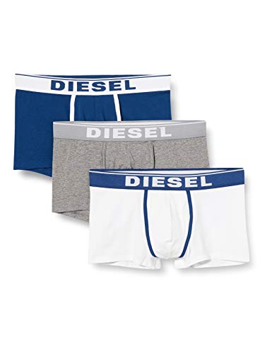 Diesel UMBX-DAMIENTHREEPACK, Slip Uomo, Multicolore (Bright White-Estate Blue/Dark Grey Melange E4120-0Jkkc), XS, Pacco da 3