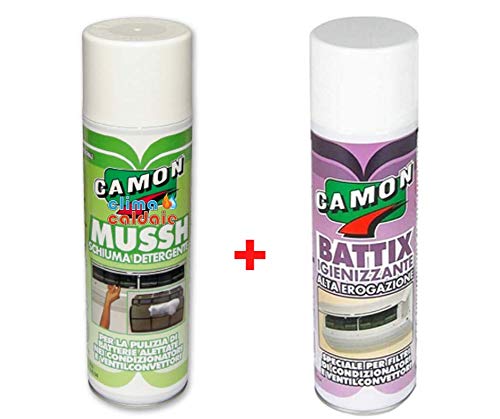 Trattamento Sanificante Completo Climatizzatori Camon MUSSH Detergente 500 ml + BATTIX Igienizzante 500 ml