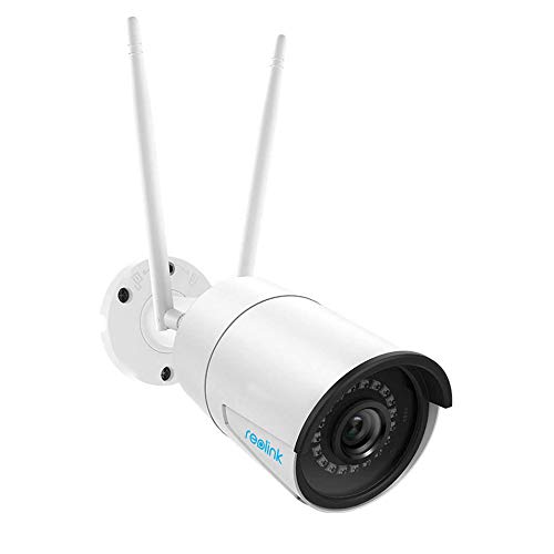 Reolink Videocamera Sorveglianza Esterno WiFi 4MP 2.4GHz o 5GHz Slot per Scheda Micro SD Integrato (Scheda Micro SD NON inclusa) IP66 Telecamera per Telecamera di Sicurezza Supporto Audio RLC-410W
