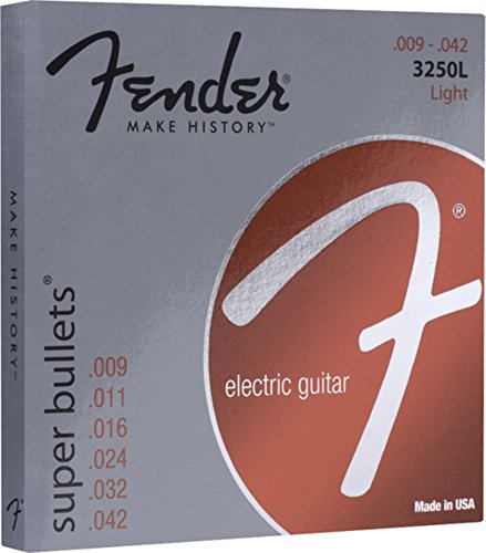 Fender 073-3250-403 Corde Super Bullet, acciaio nichelato, estremità Bullet, calibri 3250L .009-.042, (6)