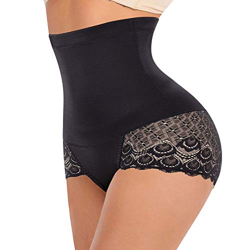 Gotoly Intimo Donna Shapewear Mutande Contenitive Body Shaper Panty A Vita Alta per Controllo Ventre (M, Nero)