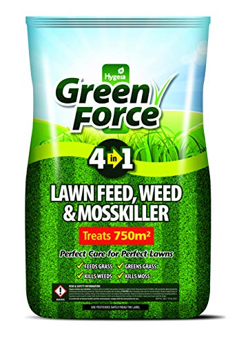 GREENFORCE 4in1 Lawn Feed Weed, Moss Killer, mangime 4 in 1 per Prato, Verde, 50X40X25