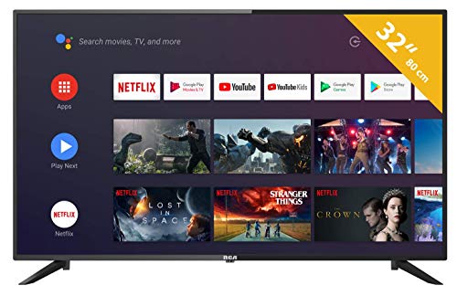 RCA RS32H2 Android TV (32 pollici HD Smart TV con Google Assistant), Chromecast integrato, HDMI+USB, Triple Tuner, 60Hz