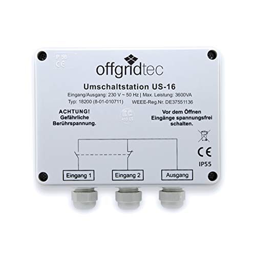 Offgridtec - Stazione di commutazione per circuito prioritario di rete US-16, 230 V, 16 A, 3600 W