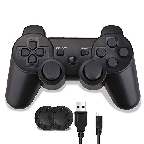 Shineled PS3 Controller, PS3 Joystick, Senza Fili Controller di Gioco per PS3 Sostituzione per PS3 Controller, Doppia Vibrazione Gamepad (Black)