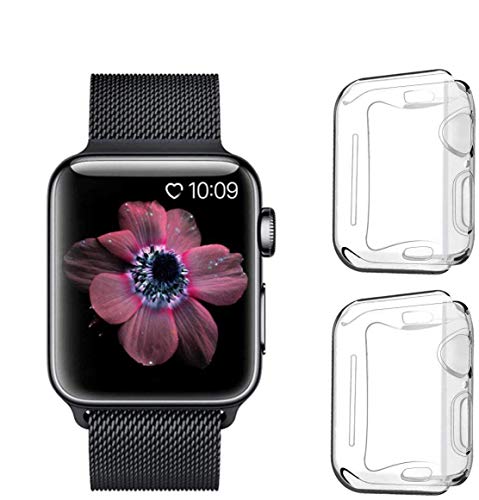 PEYOU Cover per Apple Watch Series SE / 6/5 / 4 40mm (2 Pezzi), Proteggi Schermo iwatch 4 [Copertura Completa] [HD Clear] [Anti-Graffio] Custodia Morbida in TPU per Apple Watch Series 6 5 4