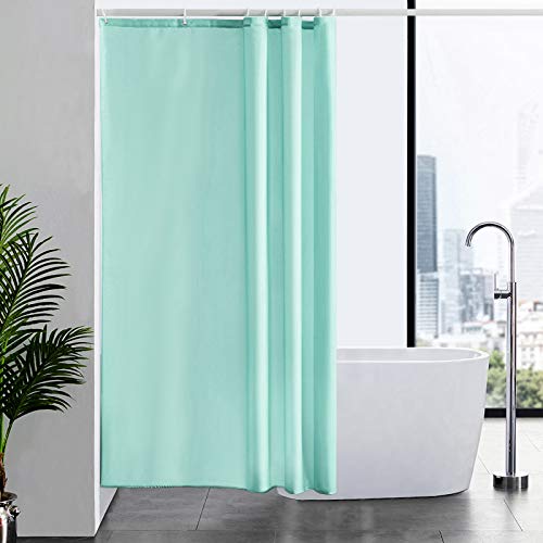 Furlinic Tende Doccia Anti-Muffa Tessuto in Poliestere Verde Tende Doccia Angolare Impermeabile Lavabile Tenda Vasca da Bagno con 8 Ganci Tenda Doccia 120x200cm.