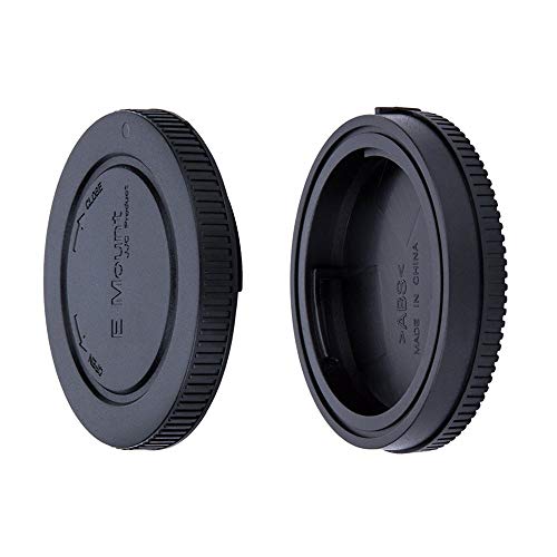 JJC Lens Posteriore Cap + Tappo Corpo per Fotocamere Sony NEX/Alpha Mirrorless e Obiettivo E Montate (1 Set)