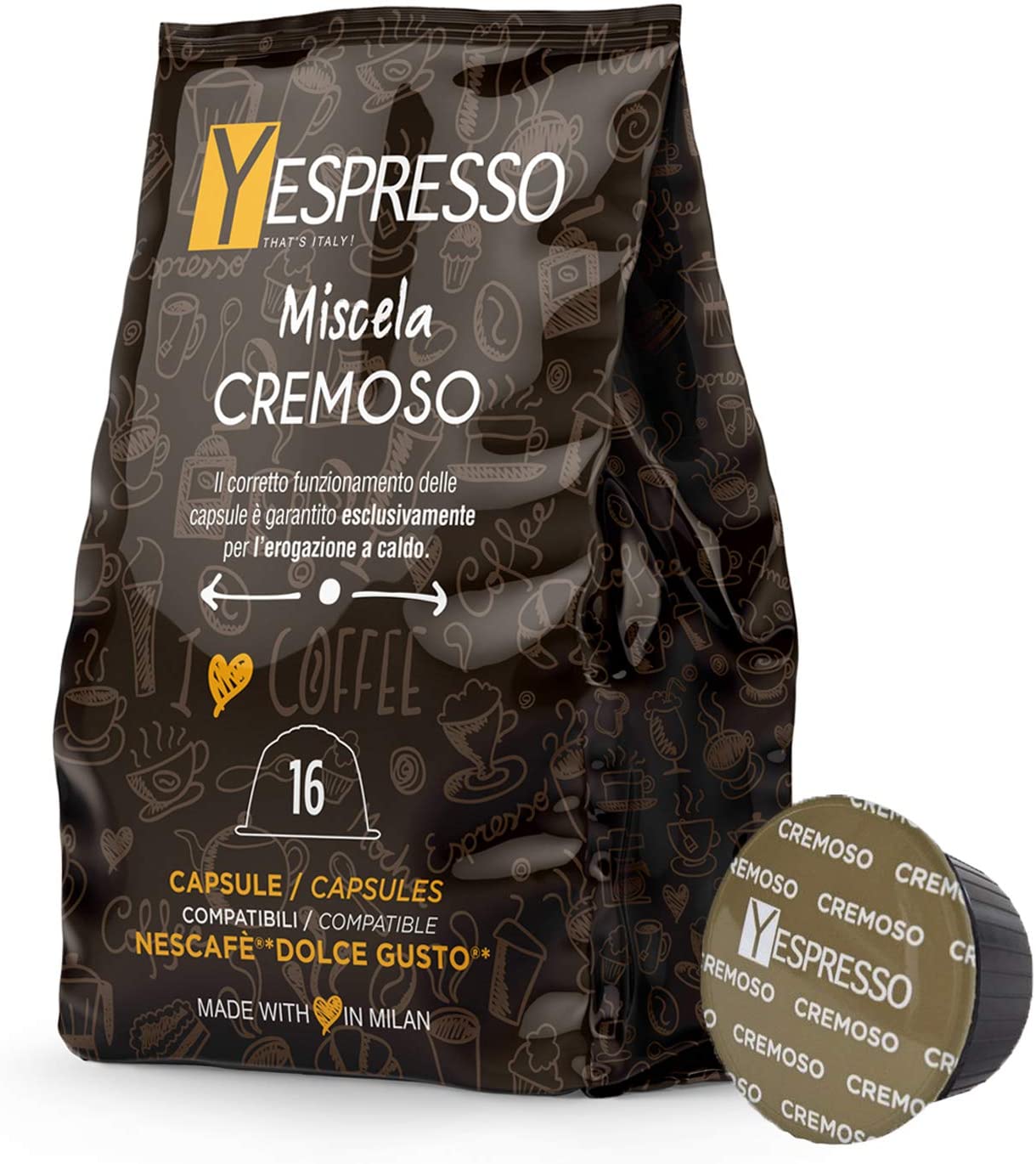 160 capsule compatibili Nescafè Dolce gusto CREMOSO - 10 confezione da 16 capsule