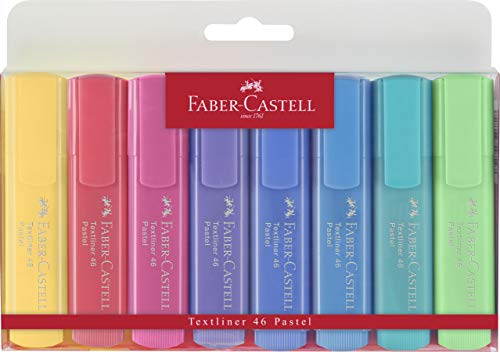 Faber-Castell FC154609 - Confezione da 8 evidenziatori Textliner 46 pastello