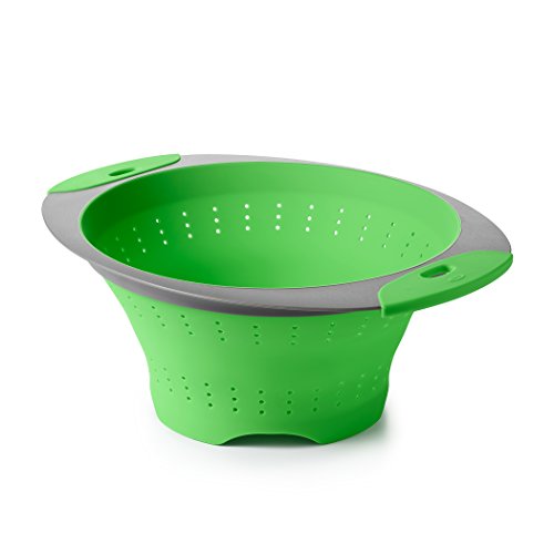OXO Good Grips silicone Collapsible strainer, 2 quart, Silicone, Green, 32.384999999999998 x 25.52 x 4.6989999999999998 cm