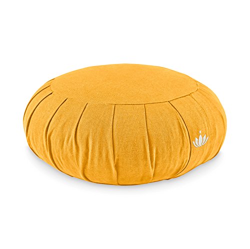 Lotuscrafts Cuscino Meditazione Zafu Zen - Altezza 15 cm - Rivestimento in Cotone Lavabile - Ripieno di Farro - Cuscino Yoga Meditazione - Cuscino Zafu - Meditation Cushion - Certificato GOTS