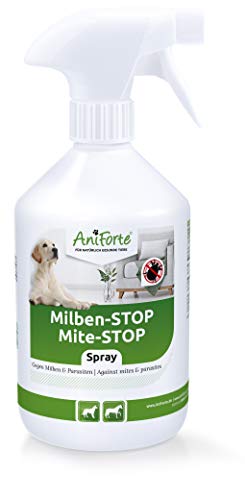 AniForte Acari Stop Spray 500ml per Gatti, Cani, Roditori, Piccoli Animali e Altri Animali Domestici, Difesa Naturale Contro Insetti e Parassiti, Integratori de Antiparassitario